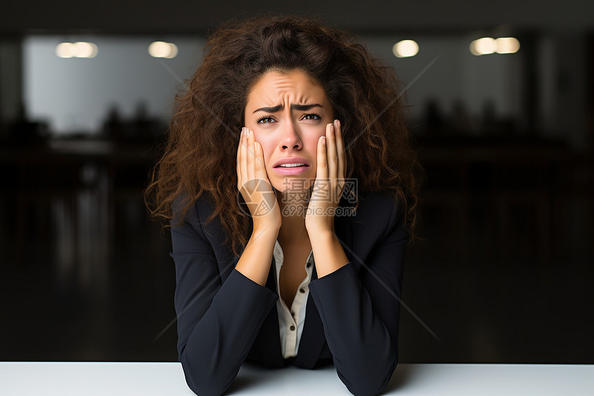 女人沮丧的表情图片