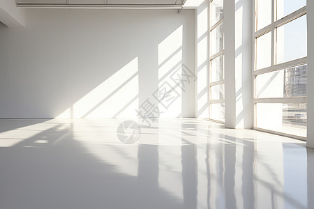 阳光照在了空白房间内图片
