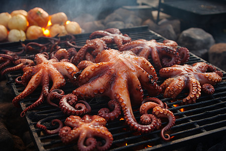 健康美味的烤章鱼图片
