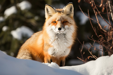 森林中的红狐图片