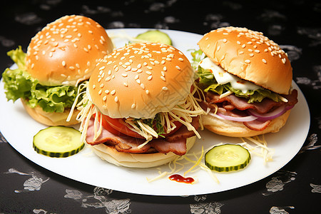 健康营养的汉堡食物图片
