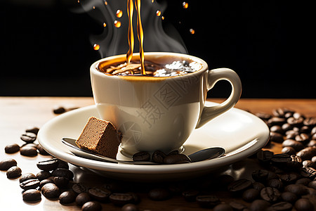 咖啡管艺术咖啡晨光背景