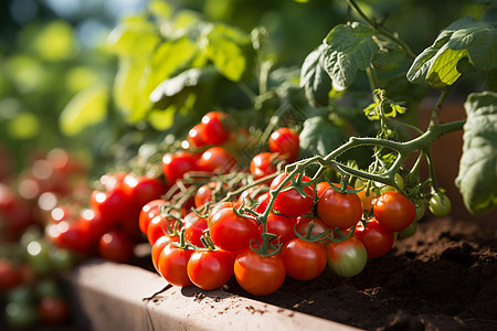 田园里面盆栽的番茄图片