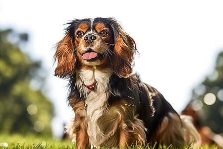 坐着的骑士犬图片