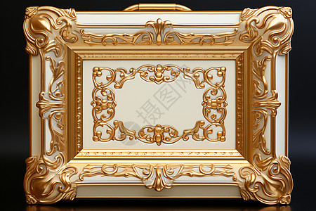 金色古典木匣背景图片