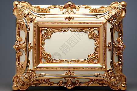 古典金色边框盒子背景图片
