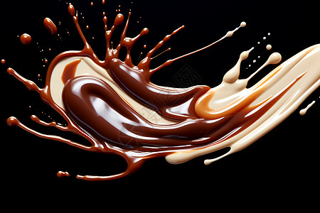 巧克力牛奶飞溅巧克力飞溅纹路背景