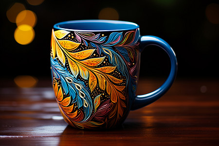 手绘设计的陶瓷马克杯图片