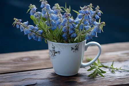 杯子里的鲜花图片