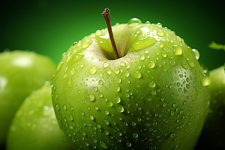 清新多汁的绿苹果图片