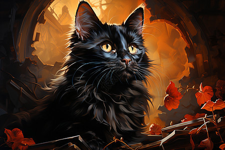山洞里的黑猫图片