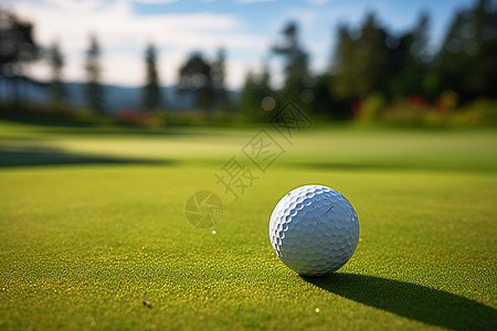 蓝天下的高尔夫球图片