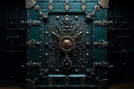 华丽复古的金属防盗门背景图片