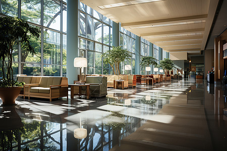 现代宽敞明亮的商务大厅图片