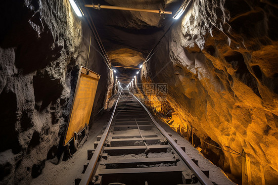 地下矿上中的运输隧道图片