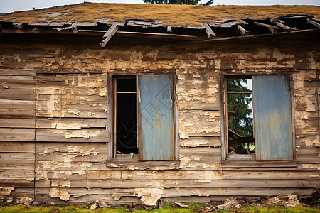 废弃的乡村木质房屋图片