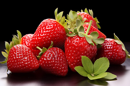 鲜美多汁的草莓背景图片