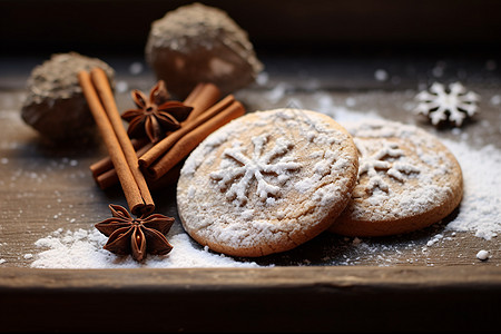 糖霜饼干美味诱人的圣诞曲奇背景