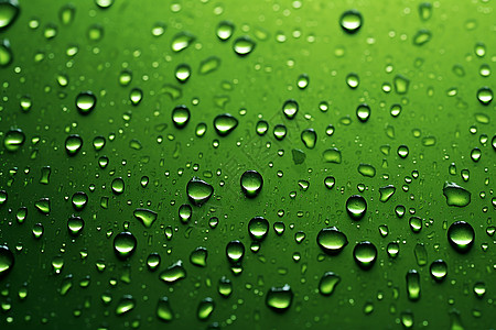 雨后的绿色玻璃窗图片