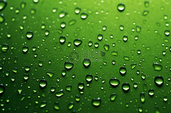 雨后的绿色玻璃窗图片