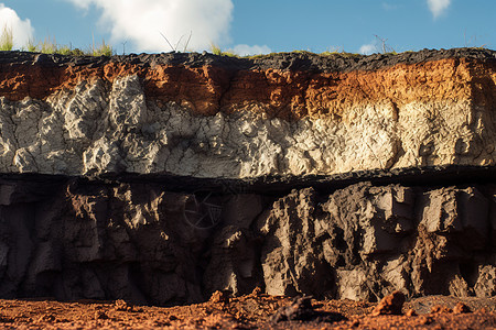 矿区的岩石地质结构图片