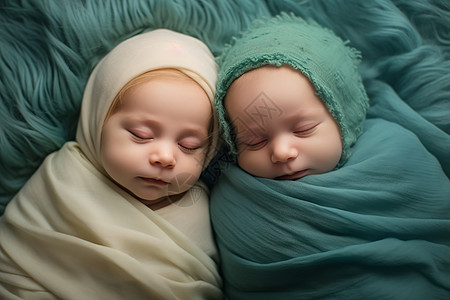 可爱的双胞胎小婴儿图片