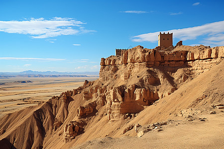 沙漠里风蚀的古堡图片