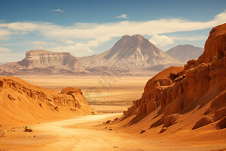寂静荒漠的群山背景图片
