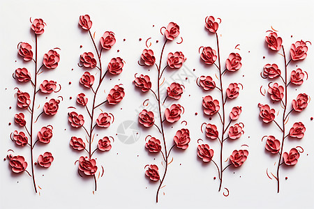 桌面上红色的花朵装饰背景图片