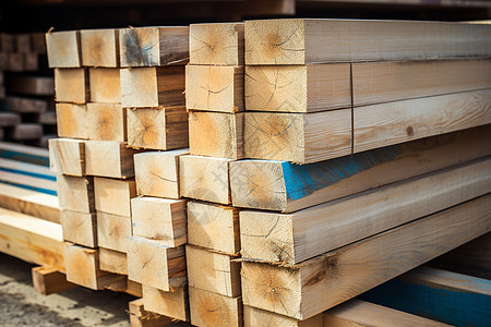 人工砍伐的商业木材图片