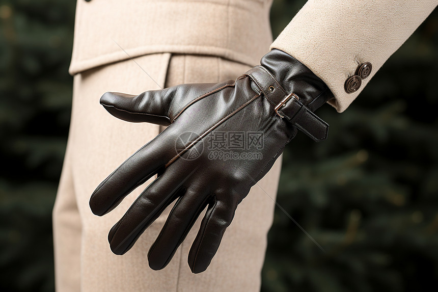 冬季保暖的男士真皮手套图片