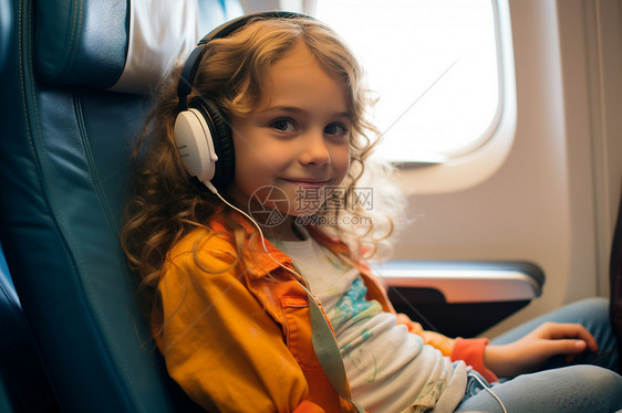 乘客中的外国小女孩图片