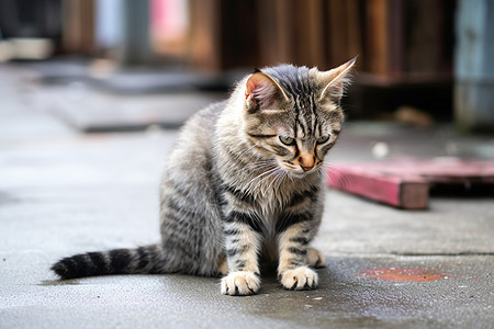 孤独的宠物猫咪图片