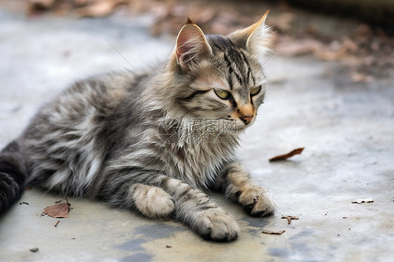 户外流浪的宠物猫咪图片