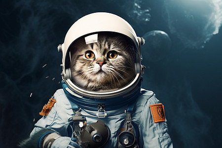 创意猫咪宇航员图片