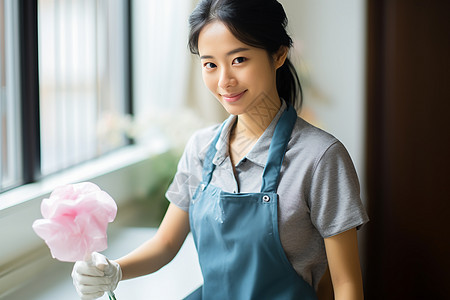 做家务的年轻女子图片