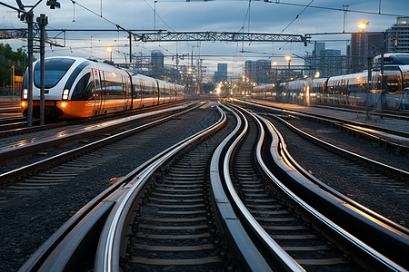 高铁动图繁忙的铁路运输轨道背景