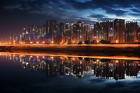 夜幕下的城市之光背景图片