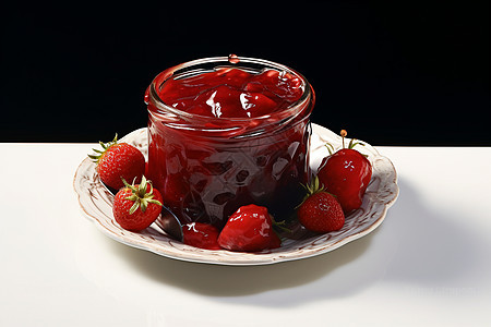 美食诱惑的草莓果酱图片