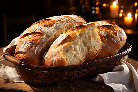 新鲜烘焙的面包图片