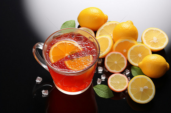 清凉解渴的柠檬果冻茶图片