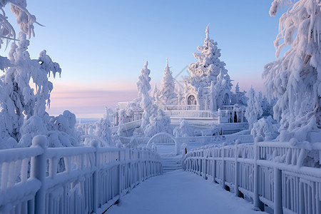 冰雪中的奇幻景观图片