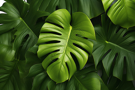 热带绿叶背景图片