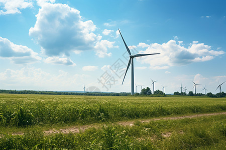 风力发电场上的涡轮发动机背景图片