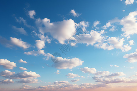 湛蓝天空中漂浮的云朵背景图片