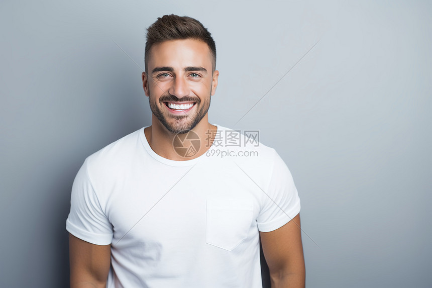 笑容阳光的外国男子图片