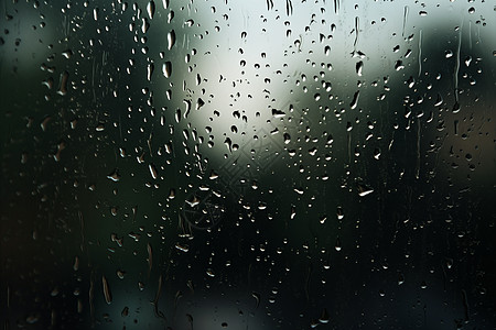 玻璃上朦胧的雨滴图片