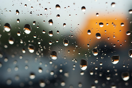 沾满雨滴的玻璃图片