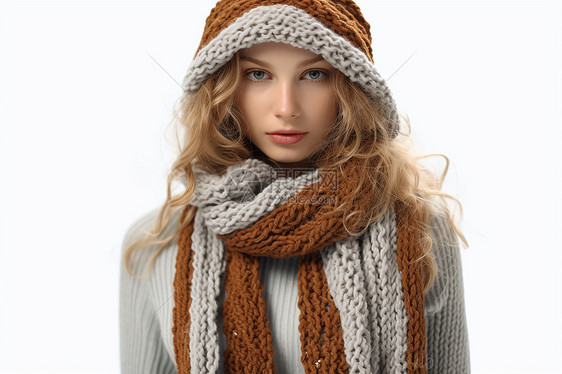 冬季时尚的手工编织围巾图片