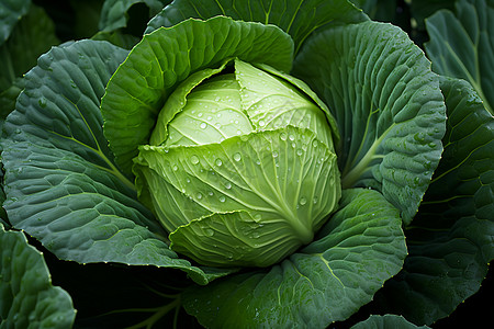 水滴覆盖在新鲜的蔬菜上图片